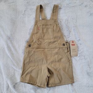 Levi's Unisex Baby Size 2T 100% Cotton Khaki Tan Overall Shorts